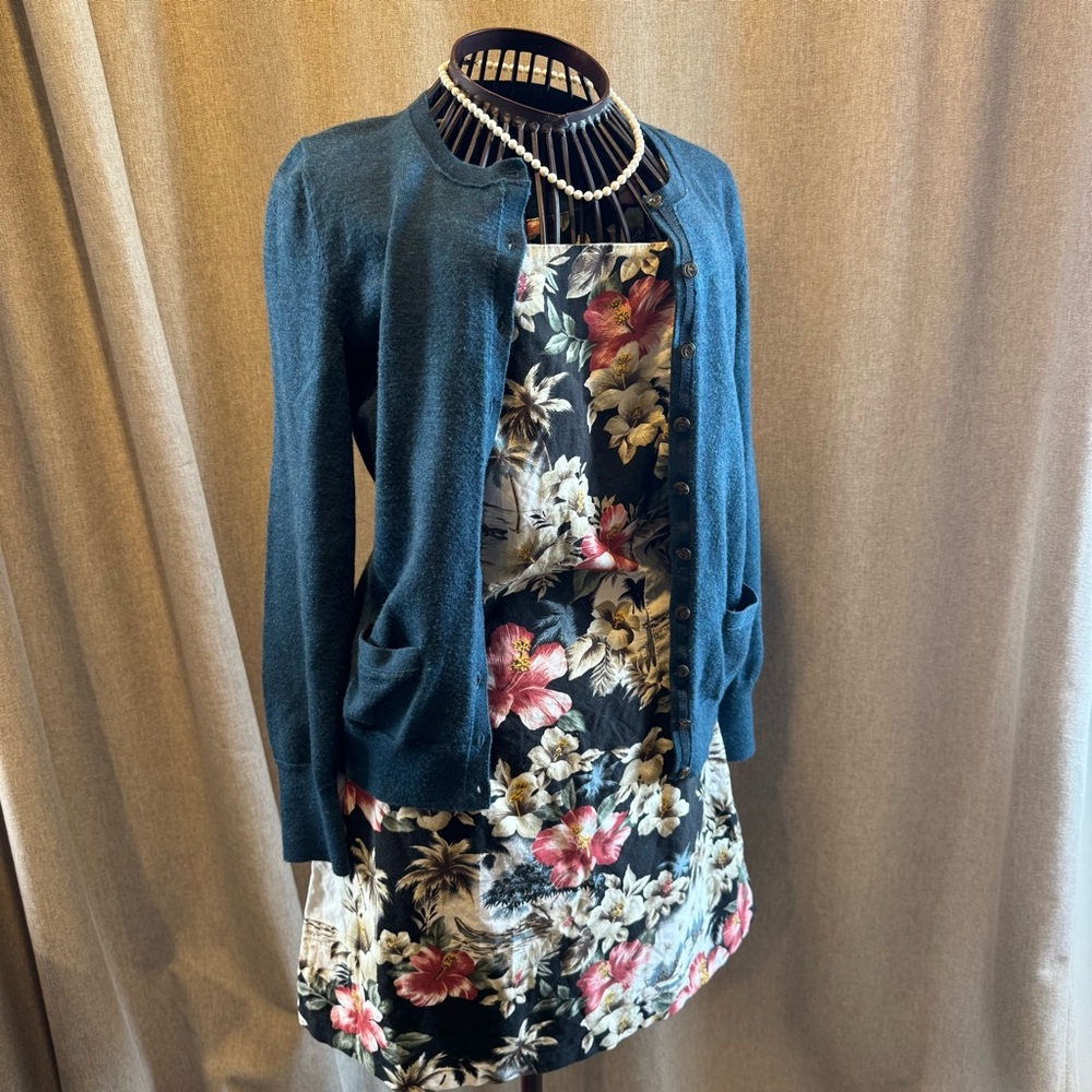Vintage 80s/90s - Shannon Marie - Womens - Tropical Hibiscus Mini Dress - Small